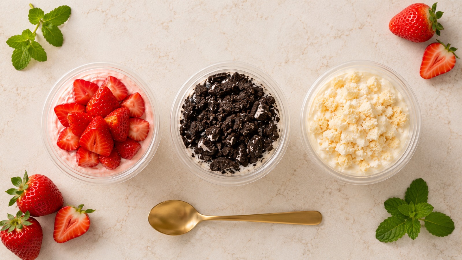 Postres FRÚTEP — Fresa, Oreo y Tres Leches